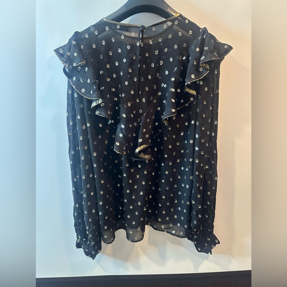 SANDRO Lurex Patterned Top In Black - Picture 10 of 10